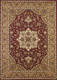 Red Beige Machine Woven Traditional Medallion Octagon Indoor Area Rug