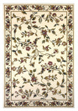 Ivory Machine Woven Traditional Floral Vines Octagon Indoor Area Rug