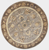 6' Grey Mocha Hand Tufted Traditional Round Indoor Area Rug