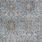 5' x 8' Slate Blue Floral Vines Viscose Indoor Area Rug