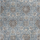 5' x 8' Slate Blue Floral Vines Viscose Indoor Area Rug