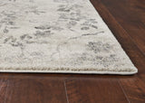 5'x8' Grey Machine Woven Distressed Floral Medallion Indoor Area Rug