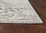 5'x8' Ivory Machine Woven Distressed Traditional Floral Vines Indoor Area Rugg