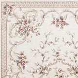 8' x 10' Ivory Floral Bordered Indoor Area Rug