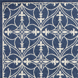 8'x11' Denim Blue Machine Woven UV Treated Ogee Indoor Outdoor Area Rug