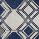 7' x 11' Ivory or Denim Geometric Hexagon UV Treated Indoor Area Rug