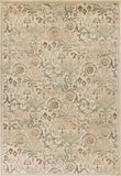 8'x11' Ivory Machine Woven Floral Traditional Indoor Area Rug