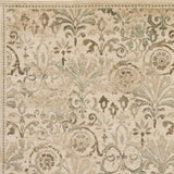 8'x11' Ivory Machine Woven Floral Traditional Indoor Area Rug