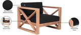 Anguilla Waterproof Fabric / Teak Wood / Foam Contemporary Black Waterproof Fabric Outdoor Chair - 35.5" W x 33.5" D x 25" H