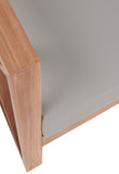 Anguilla Waterproof Fabric / Teak Wood / Foam Contemporary Grey Waterproof Fabric Outdoor Chair - 35.5" W x 33.5" D x 25" H