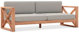 Anguilla Waterproof Fabric / Teak Wood / Foam Contemporary Grey Waterproof Fabric Outdoor Sofa - 83" W x 33.5" D x 25" H