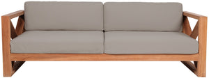 Anguilla Waterproof Fabric / Teak Wood / Foam Contemporary Grey Waterproof Fabric Outdoor Sofa - 83" W x 33.5" D x 25" H