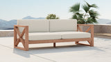 Anguilla Waterproof Fabric / Teak Wood / Foam Contemporary Off White Waterproof Fabric Outdoor Sofa - 83" W x 33.5" D x 25" H
