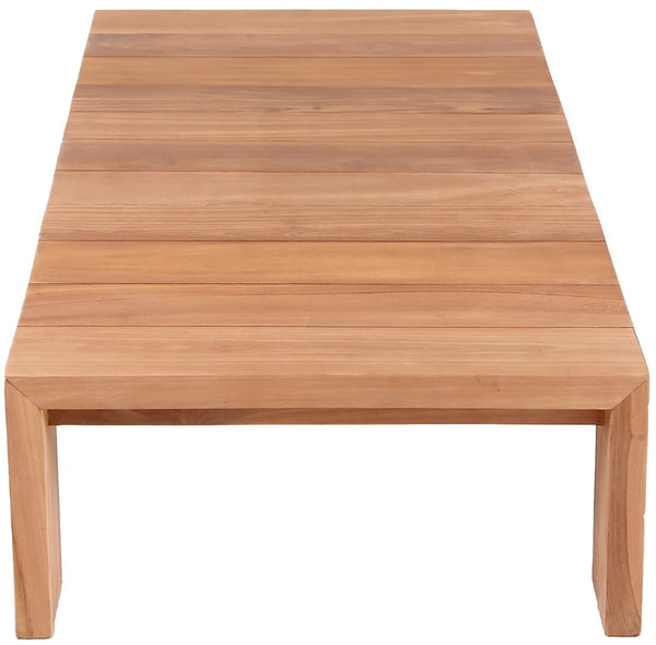 Tulum Teak Wood Contemporary Natural Teak Outdoor Coffee Table - 52" W x 26" D x 12.5" H