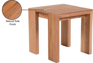 Tulum Teak Wood Contemporary Natural Teak Outdoor End Table - 18.5" W x 18.5" D x 18.5" H