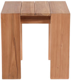 Tulum Teak Wood Contemporary Natural Teak Outdoor End Table - 18.5" W x 18.5" D x 18.5" H