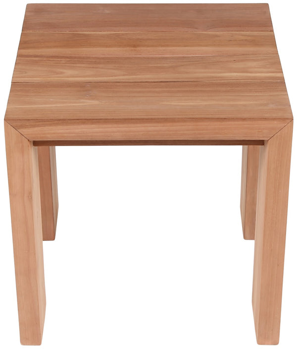 Tulum Teak Wood Contemporary Natural Teak Outdoor End Table - 18.5" W x 18.5" D x 18.5" H