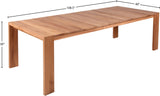 Tulum Teak Wood Contemporary Natural Teak Outdoor Patio Dining Table - 108.5" W x 40" D x 30" H