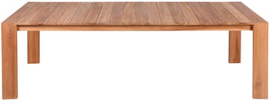 Tulum Teak Wood Contemporary Natural Teak Outdoor Patio Dining Table - 108.5" W x 40" D x 30" H