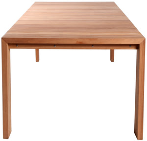 Tulum Teak Wood Contemporary Natural Teak Outdoor Patio Dining Table - 108.5" W x 40" D x 30" H