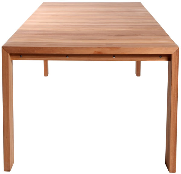 Tulum Teak Wood Contemporary Natural Teak Outdoor Patio Dining Table - 108.5" W x 40" D x 30" H