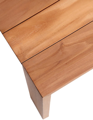 Tulum Teak Wood Contemporary Natural Teak Outdoor Patio Dining Table - 108.5" W x 40" D x 30" H