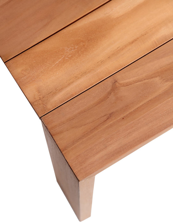 Tulum Teak Wood Contemporary Natural Teak Outdoor Patio Dining Table - 108.5" W x 40" D x 30" H