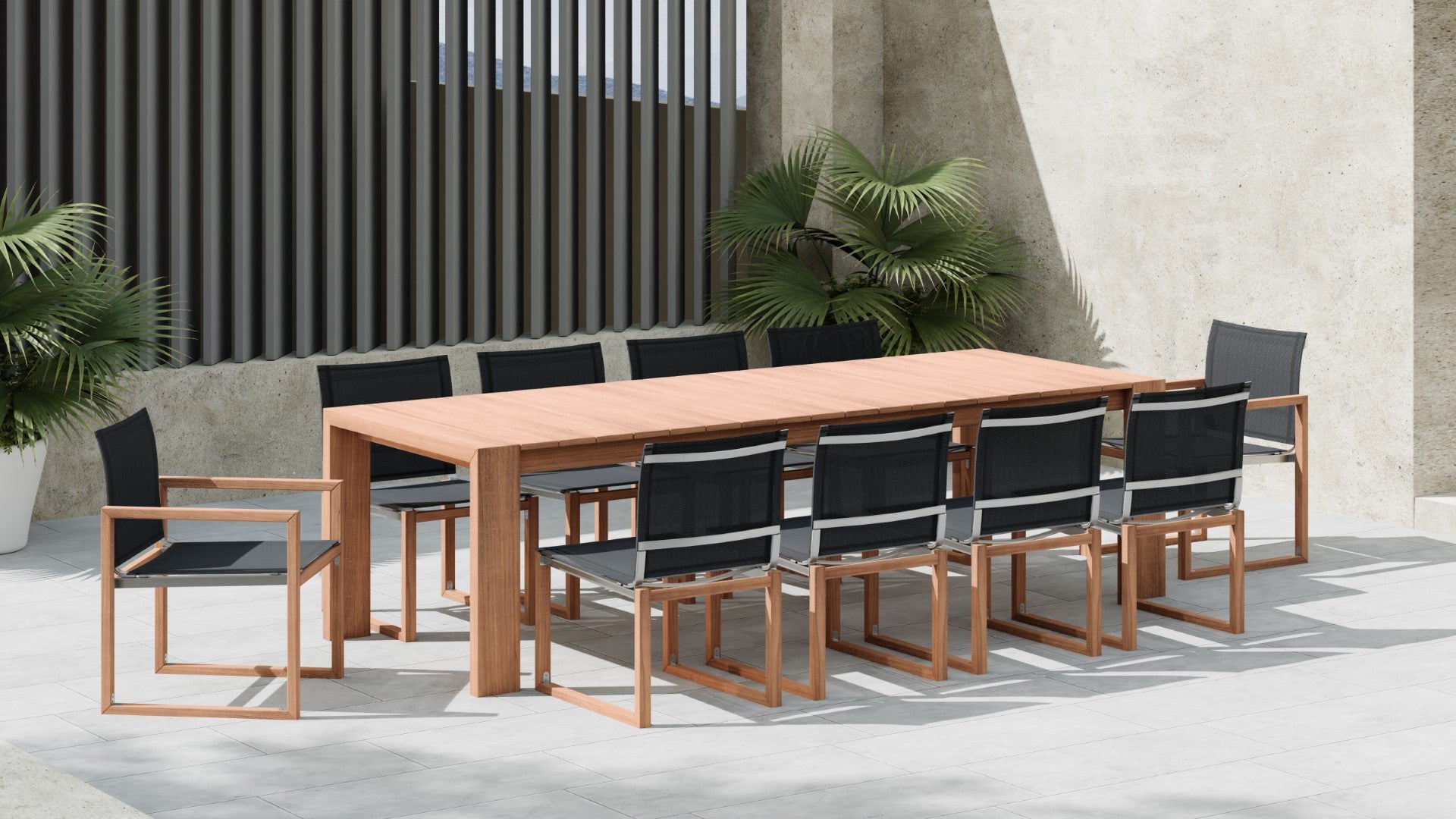 Tulum Teak Wood Outdoor Dining Table - Thumbnail 3