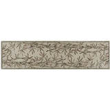 2' x 10' Ivory Bamboo Leaves Wool Indoor Runner Rug