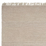 5' x 8' Natural Plain Wool Indoor Area Rug with Fringe
