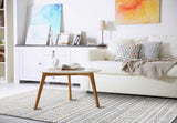 7'x10' Ivory Machine Woven Geometric Indoor Area Rug