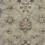 5'x8' Grey Green Hand Tufted Traditional Floral Indoor