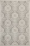 2'x4' Silver Grey Machine Woven UV Treated Floral Ogee Indoor Outdoor Accent Rug