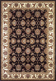 2'x3' Black Ivory Machine Woven Floral Traditional Indoor Accent Rug
