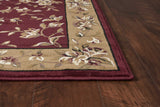 2'x3' Red Beige Machine Woven Floral Traditional Indoor Accent Rug