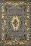 2'x3' Slate Blue Machine Woven Hand Carved Floral Medallion Indoor Accent Rug