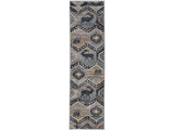 8' Seafoam Machine Woven Geometric Lodge Indoor Runner Rug