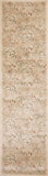 7' Ivory Machine Woven Floral Traditional Indoor Runner Rug