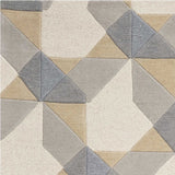 2' x 4' Ivory or Grey Polygon Pattern Wool Area Rug
