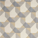 2' x 4' Ivory or Grey Polygon Pattern Wool Area Rug