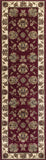 2' x 8' Red or Ivory Floral Bordered Runner Rug