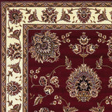 3'x5' Red Ivory Machine Woven Floral Traditional Indoor Area Rug