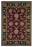 3'x5' Red Black Machine Woven Floral Traditional Indoor Area Rug