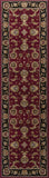 3'x5' Red Black Machine Woven Floral Traditional Indoor Area Rug