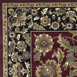 3'x5' Red Black Machine Woven Floral Traditional Indoor Accent Rug