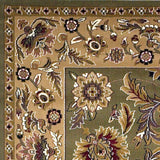 3'x5' Green Taupe Machine Woven Floral Traditional Indoor Area Rug