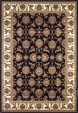 3'x5' Black Ivory Machine Woven Floral Traditional Indoor Area Rug