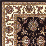 3'x5' Black Ivory Machine Woven Floral Traditional Indoor Area Rug