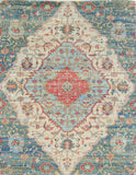 3'x5' Blue Red Hand Woven Diamond Medallion Indoor Area Rug