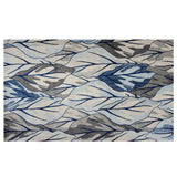 3' x 5' Grey or Navy Leaves Area Rug